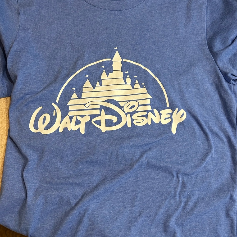 Disney Blue Short Sleeve Tee with Iconic Castle Design